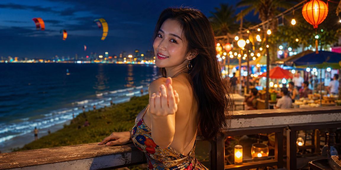 Không khí chơi bài sôi động tại chợ đêm Mũi Né với ánh đèn rực rỡ