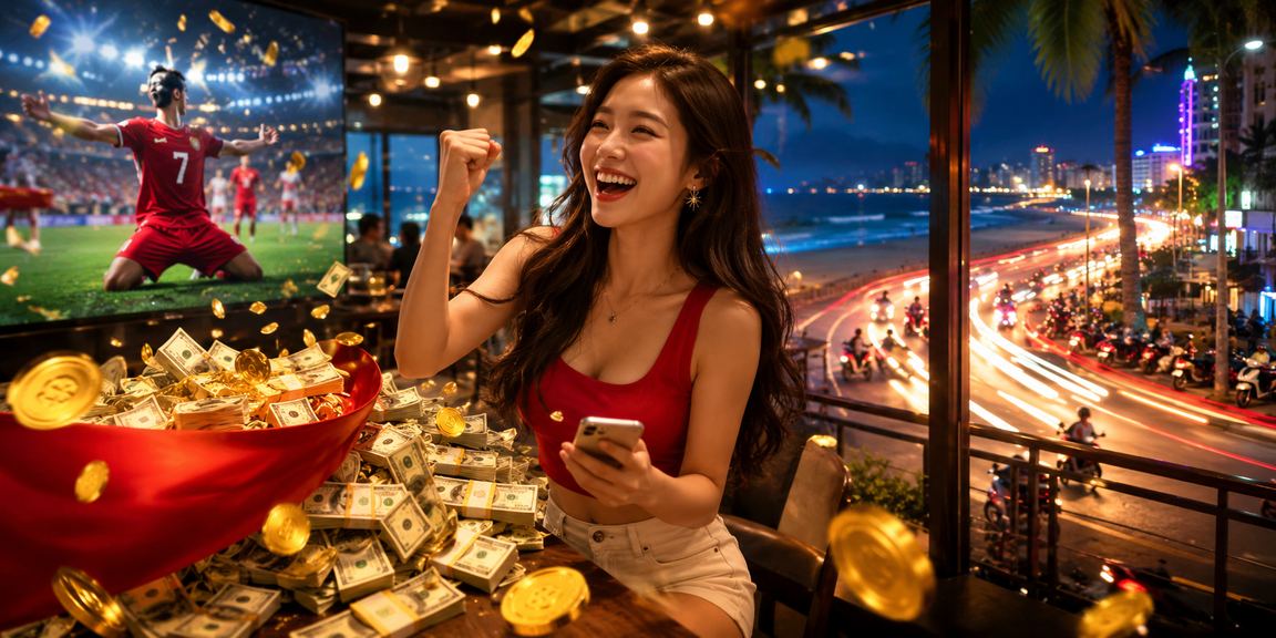Người dùng Vũng Tàu uống cà phê và theo dõi thông tin cá cược thể thao